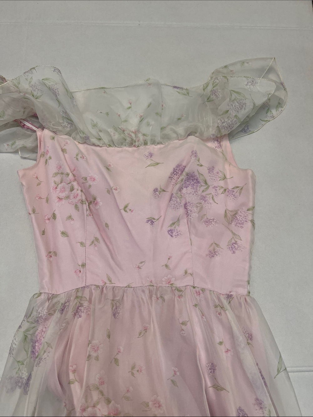 80’s PRAIRIE COTTAGECORE PROM GOWN COQUETTE DRESS SMALL VINTAGE - Picture 14 of 16
